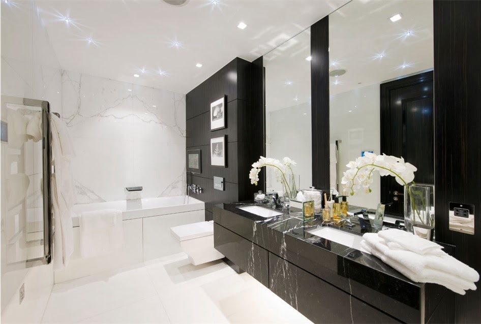 Черно-белая ванная комната: 15 идей для стильного оформления фото
