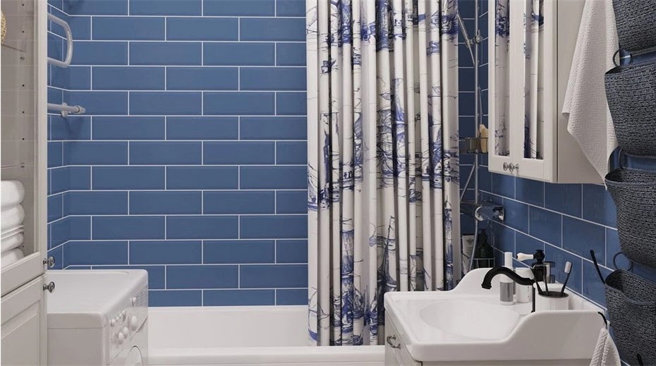 Дизайн синей ванной комнаты: 24 варианта интерьеров фото