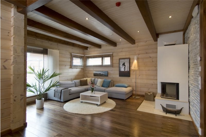 Интерьер деревянного дома в современном стиле: подборка лучших оформлений фото