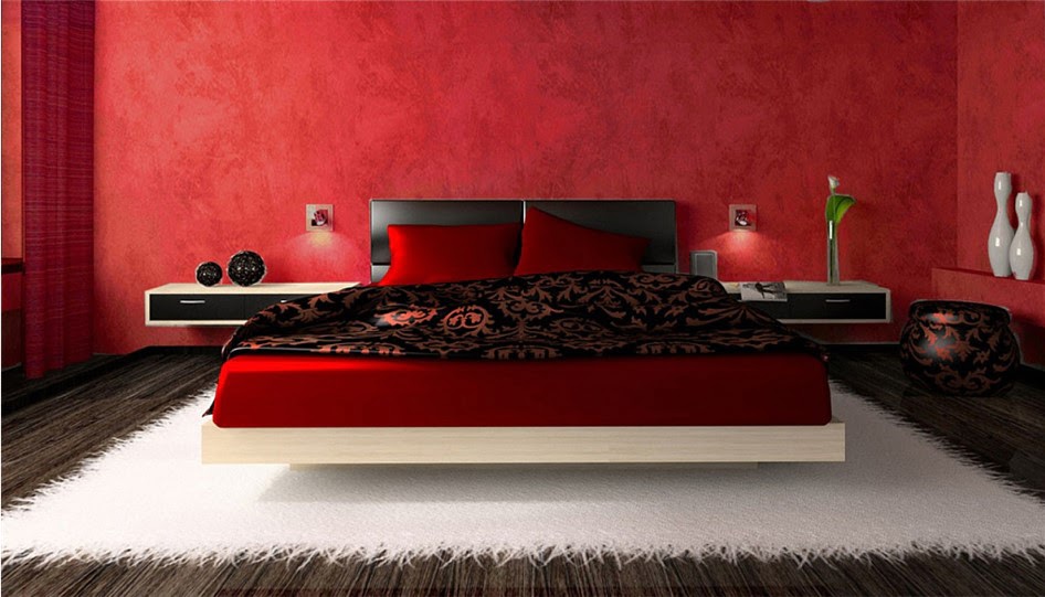 Красная спальня: интерьер комнаты с красивым акцентом
