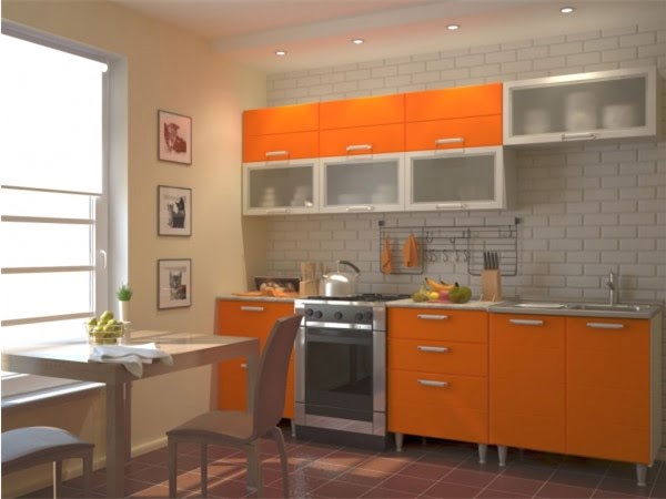 Оранжевая кухня: приемы цветового сочетания и дизайн фото