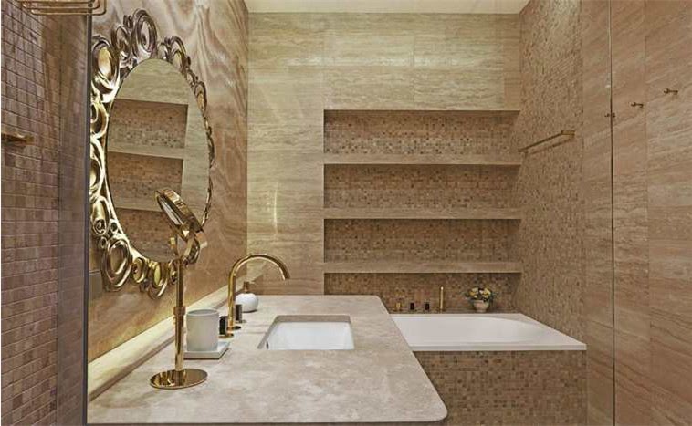 Полочки в ванной из плитки как современный подход к дизайну интерьера