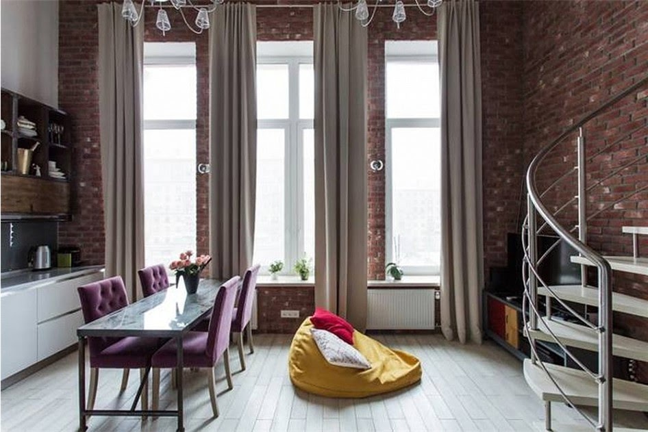 Правильный выбор штор для комнат в стиле лофт: 20 вариантов фото
