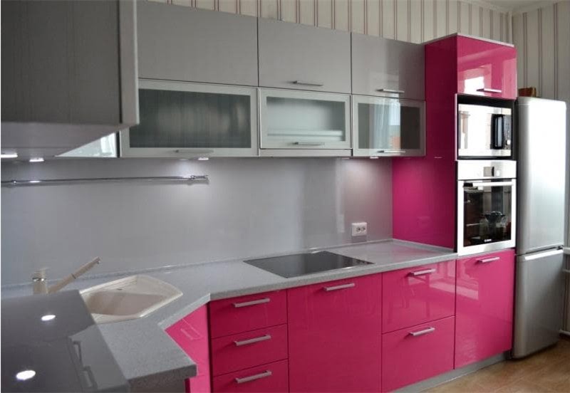 Розовая кухня: как не испортить интерьер фото