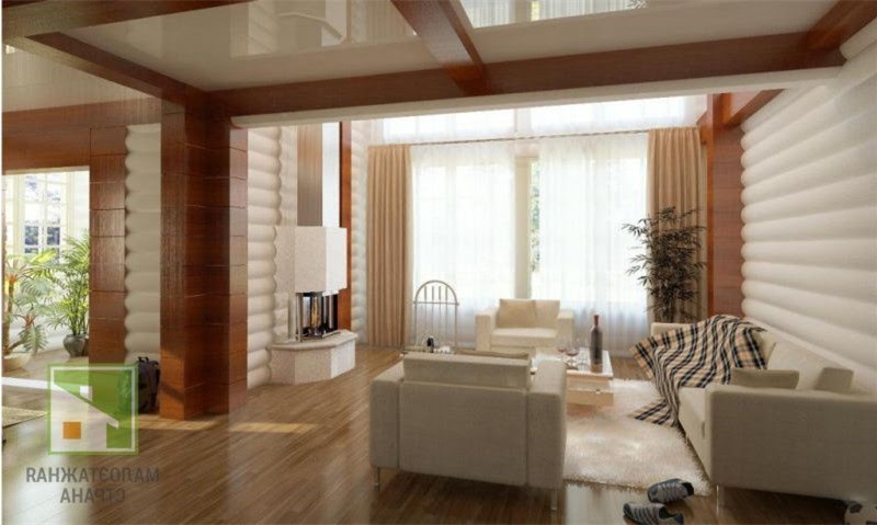 Дизайн гостиной в деревянном доме: особенности материала, зонирование, гостиная с камином, стили оформления, фото фото