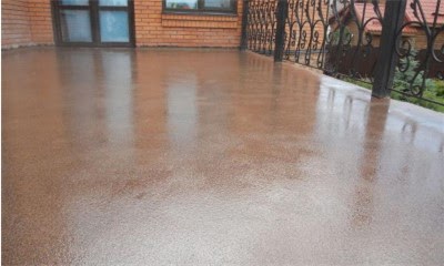 Как сделать наливной пол на улице по бетону?