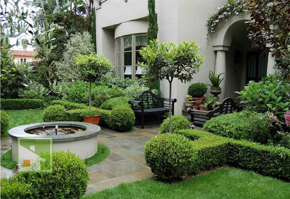 Идеи ландшафтного дизайна двора частного дома: зона отдыха, озеленение, дорожки фото