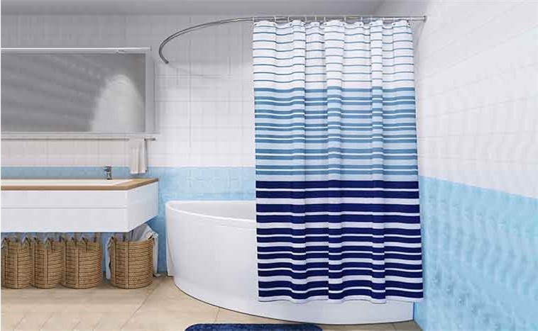 Как повесить разные варианты шторок в ванной фото