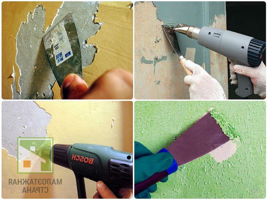 Как убрать краску со стен механическим – термическим или химическим способом