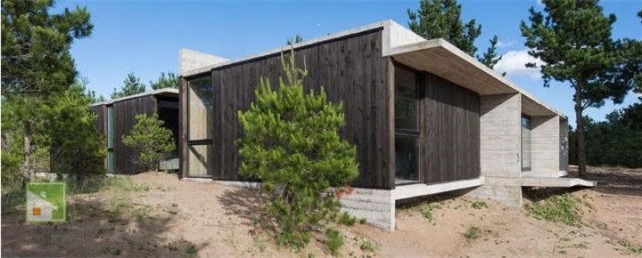Новый проект  дома от архитекторской студии Лучиано Крука: комбинированный коттедж – бетон и дерево в Аргентине