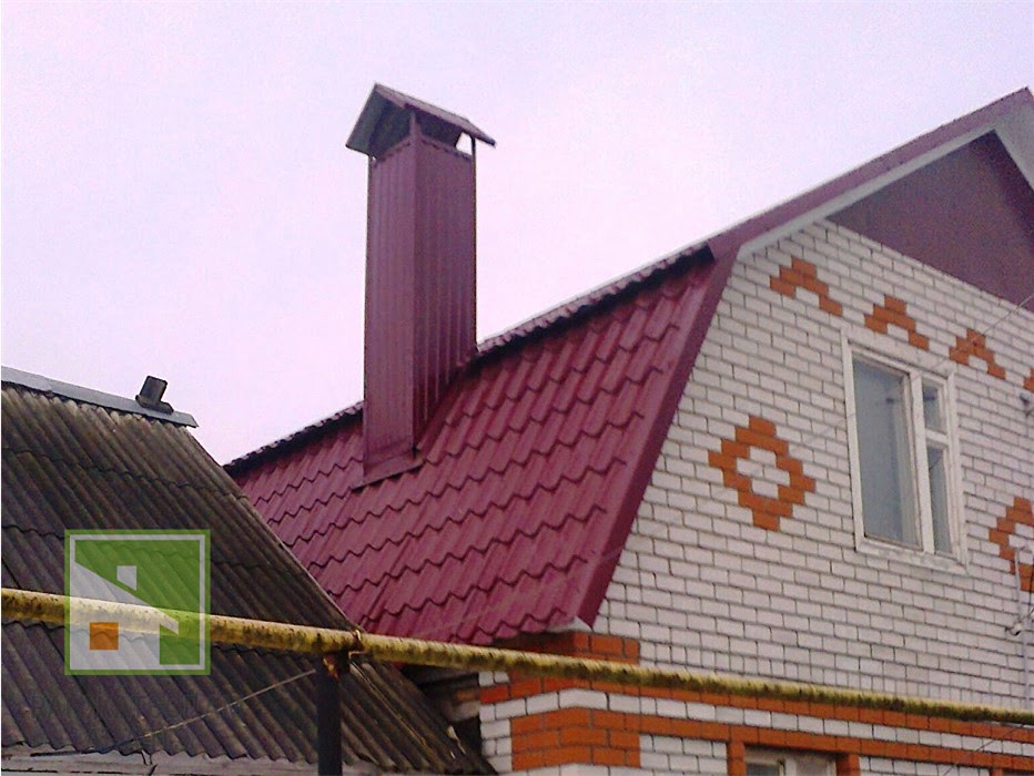 Отделка дымохода на крыше: как обшить печную трубу металлопрофилем, профнастилом — советы фото