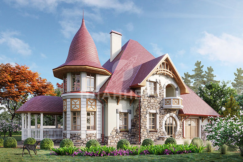 Проект загородного дома в замковом стиле фото