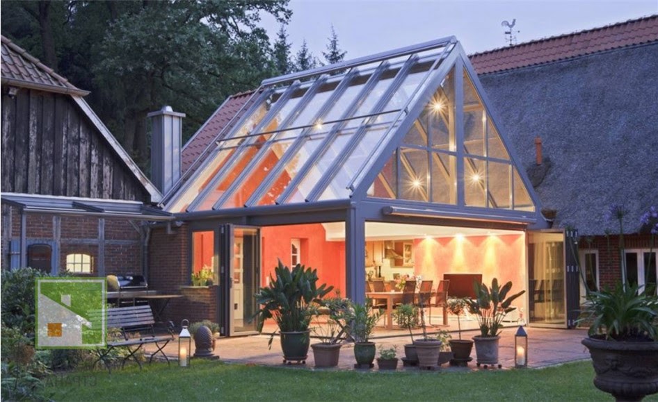 Стеклянная крыша дома, особенности устройства, материалы и технология фото